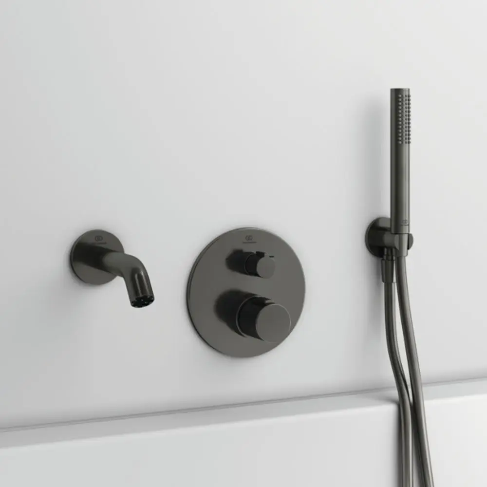 IS-Wandhalter-Idealrain-Atelier-f-HB-u-Brauseschlauch-G1-2-MagneticGrey-BC807A5 gallery number 5